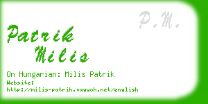 patrik milis business card